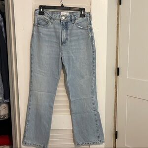 FRAME Denim Light Blue High-Rise Straight Jeans